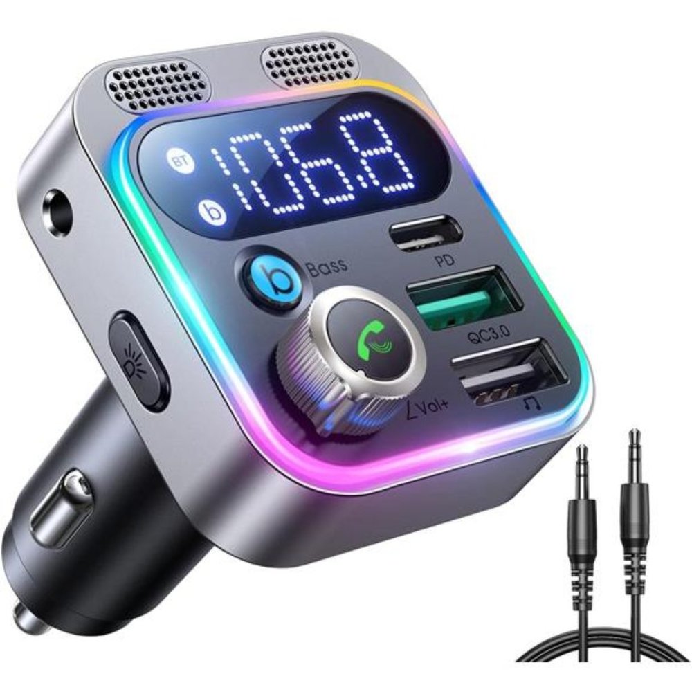 2022 Bluetooth 5.3 FM Transmitter for Car, JOYROOM [Stronger Dual Mics & HiFi